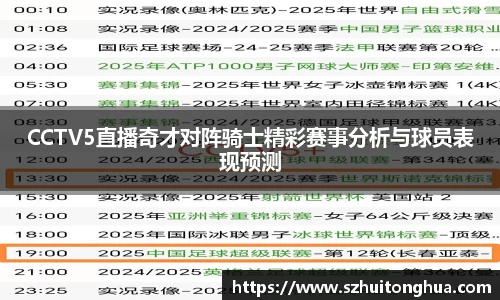 CCTV5直播奇才对阵骑士精彩赛事分析与球员表现预测